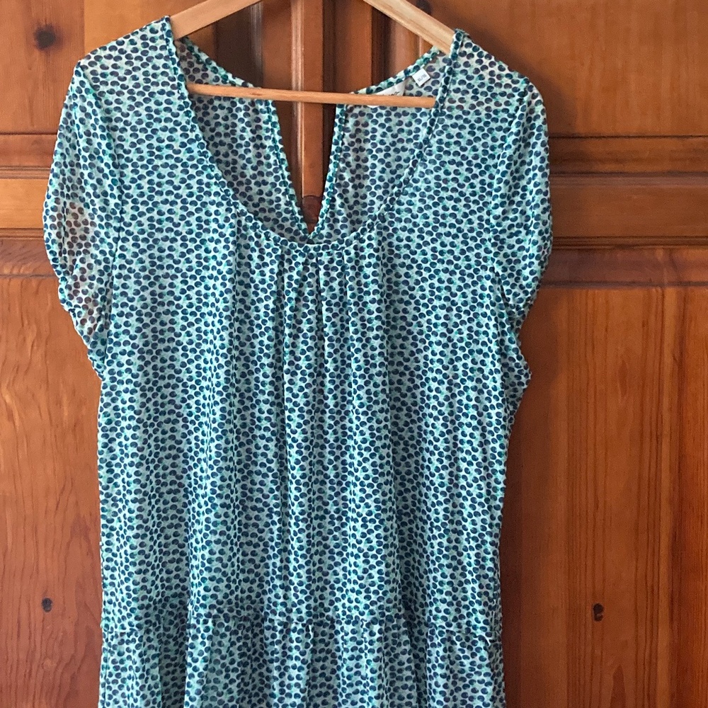 Reitmans sheer blue/teal blouse. Size XL